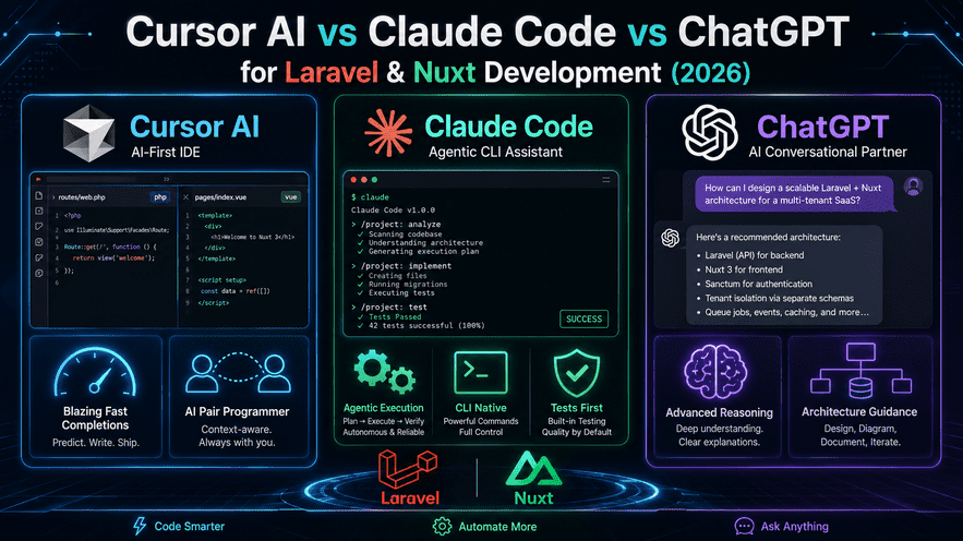 Cursor vs Claude vs ChatGPT: Which AI Actually Helps with Laravel & Nuxt?