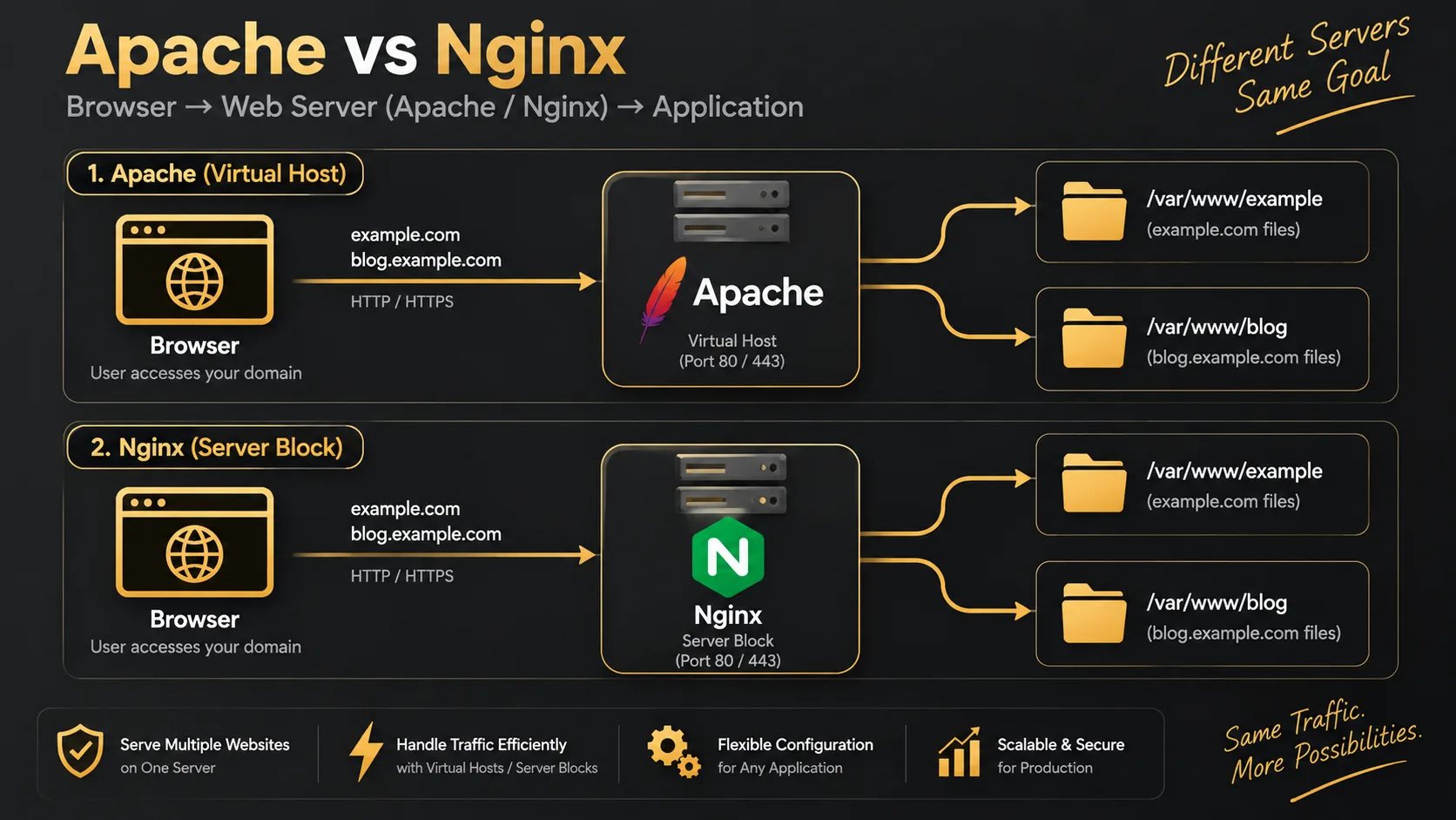 Apache vs Nginx: What They Are and When to Use Each